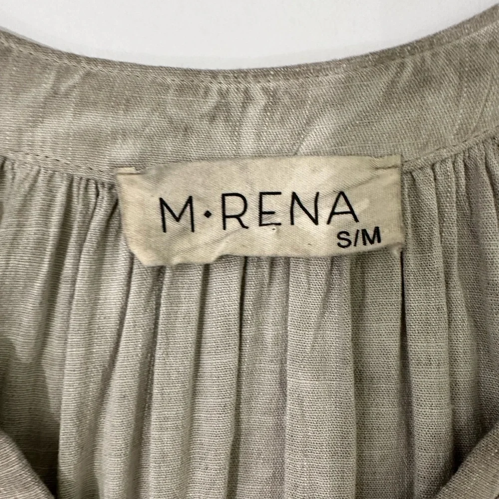 M. Rena Cinched Back Ruched Blouse V-neck size S/M - Picture 9 of 13